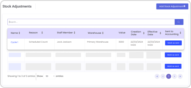 stock adjustments software